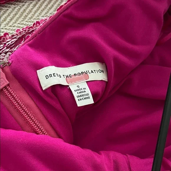 Dress the Population Natalie Pink Sequin Long Sleeve Dress - Picture 3 of 6